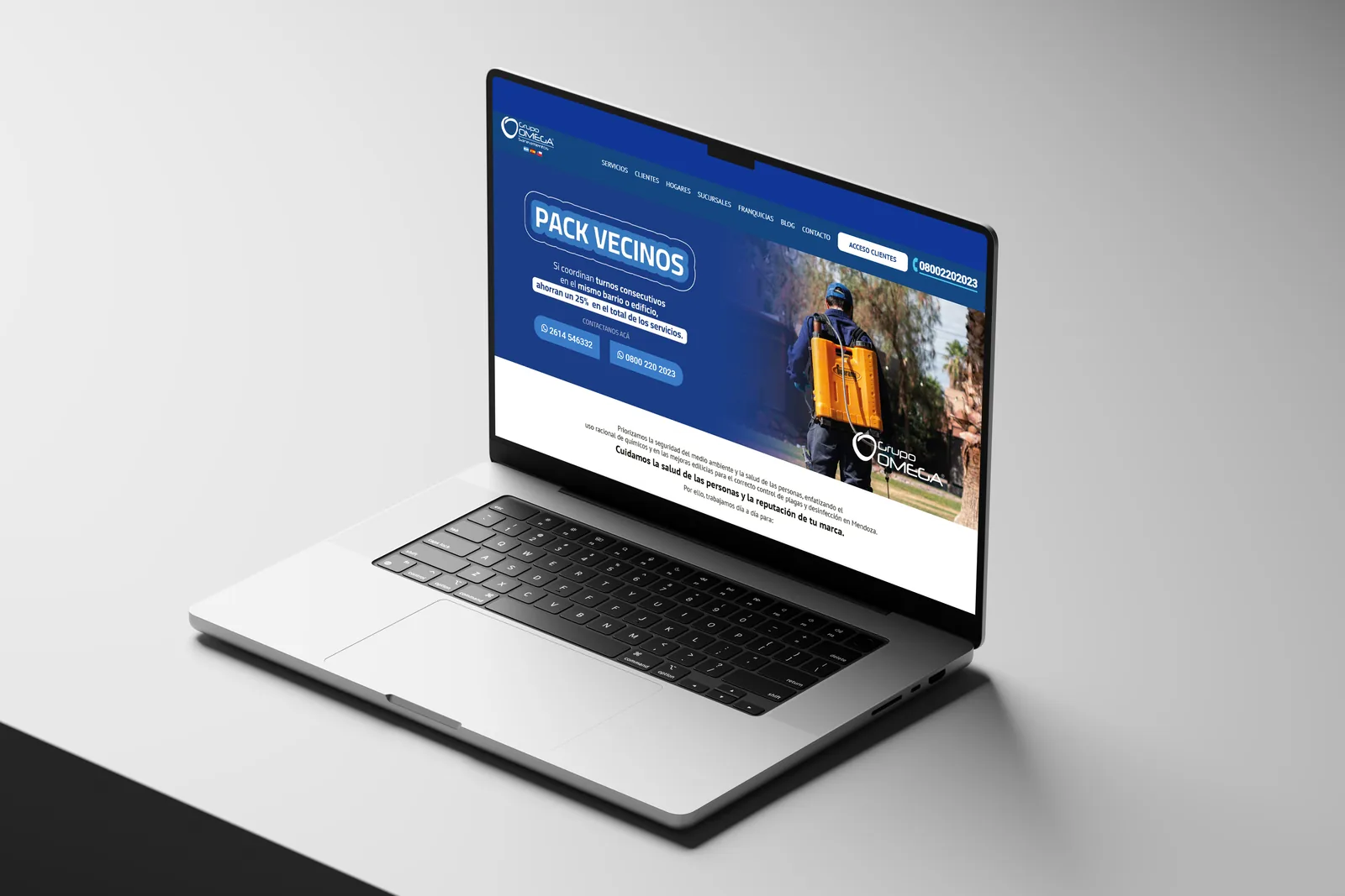Sitio web en computadora