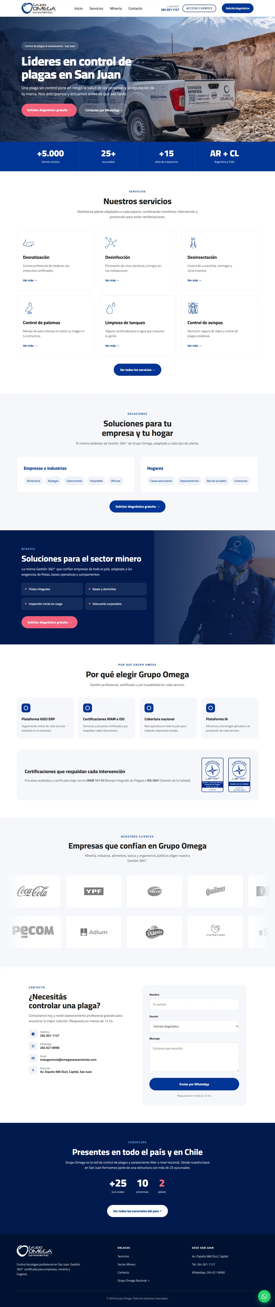 Grupo Omega San Juan — recorrido del sitio