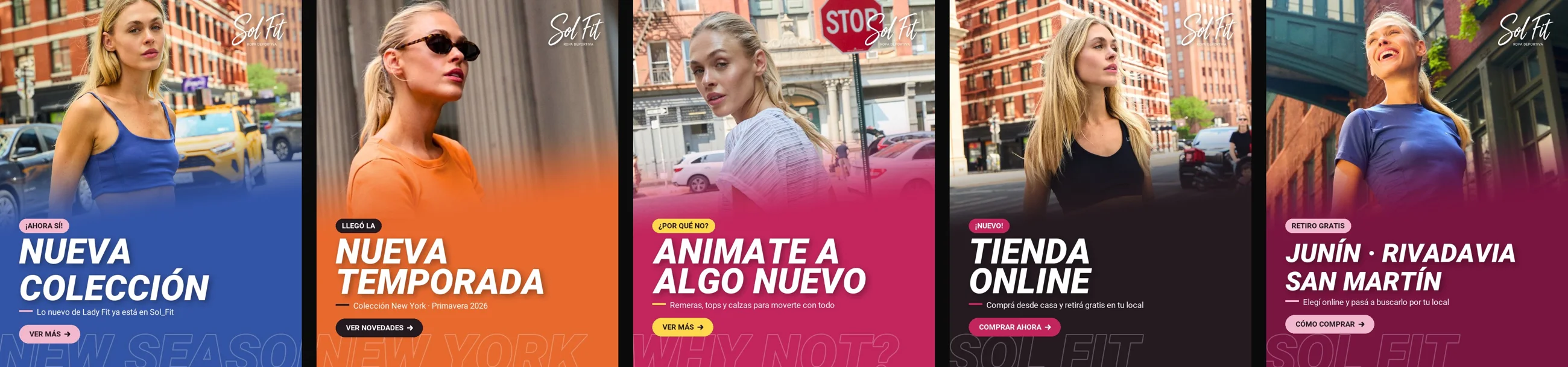 Carrusel de nueva temporada — las cinco piezas en versión celular